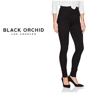 Dark Blue Denim Skinny Jeans By Black Orchard.
